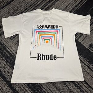 Rhude Hardcore Happiness In White Mens Size Large